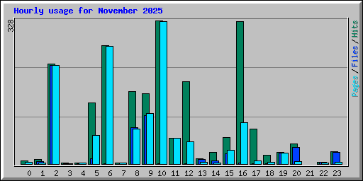 Hourly usage for November 2025