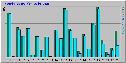 Hourly usage for July 2026